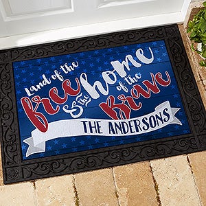 Land Of The Free Personalized Doormat- 18x27