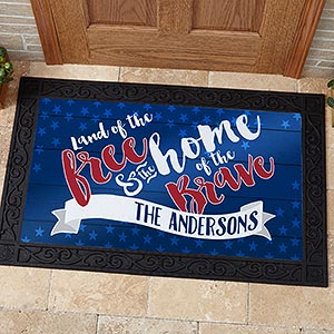 Land Of The Free Personalized Doormat- 20x35