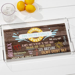 Personalized Acrylic Serving Tray - Summer Rules