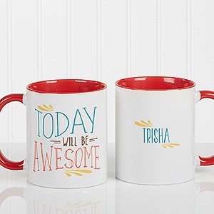 Daily Cup of Inspiration Personalized Coffee Mug 11 oz.- Red