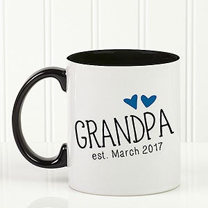 Grandparent Established Personalized Coffee Mug 11oz.- Black