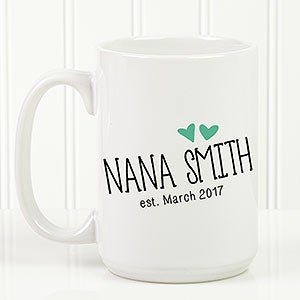 Grandparent Established Personalized Coffee Mug 15 oz.- White