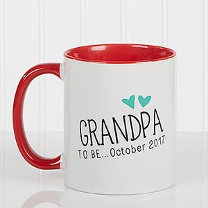 Grandparent Established Personalized Coffee Mug 11oz.- Red