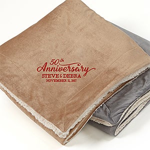 Everlasting Love Embroidered 60x72 Sherpa Blanket