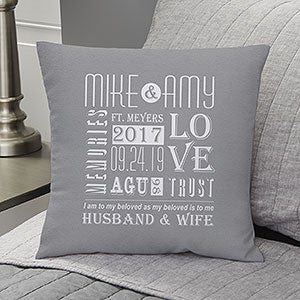 Romantic Personalized 14 Throw Pillow - Our Life Together