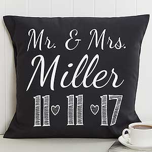 Our Wedding Date Personalized 18 Throw Pillow