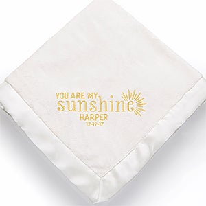 You Are My Sunshine Embroidered Keepsake Blanket- Ivory