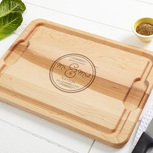 Personalized Romantic Maple Cutting Board - Circle Of Love