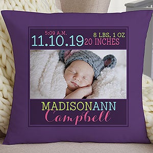 Personalized Baby Girl Keepsake Pillow - 18