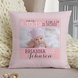 Personalized Darling Baby Girl 14 Throw Pillow