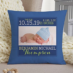 Personalized Keepsake Baby Boy Pillow - Darling Baby Boy - 14