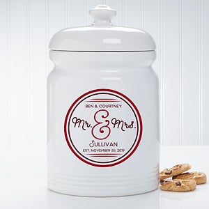 Personalized Wedding Cookie Jar - Circle Of Love