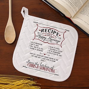 Recipe for a Happy Marriage Personalized Potholder