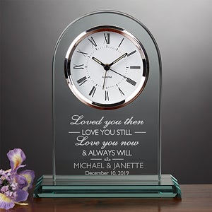 Personalized Wedding and Anniversary Clock - I Love You