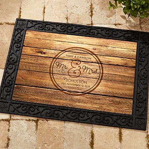 Personalized Wedding Doormat - Circle Of Love - Recycled Rubber Back