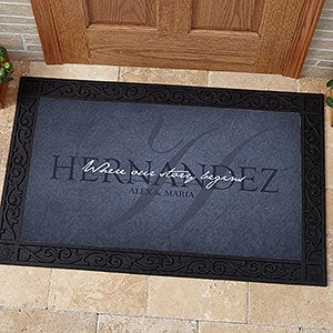 The Heart Of Our Home Personalized Doormat- 20x35