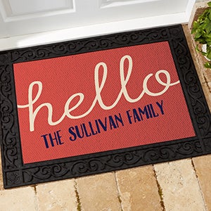 Front Door Greetings Personalized Doormat