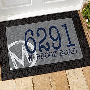 Initial Stamped Address Personalized Doormat- 18x27