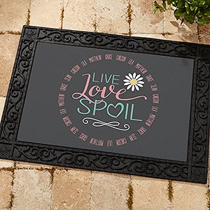 Live, Love, Spoil Personalized Doormat- 18x27