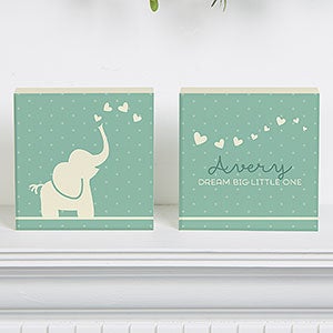 Personalized Baby Nursery Shelf Blocks Set Of 2 - Baby Zoo Animals