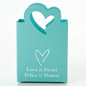 Wedding & Bridal Shower Personalized Mini Tote Favor Boxes - Heart