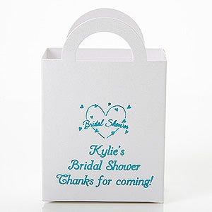 Wedding & Bridal Shower Personalized Mini Tote Favor Boxes - Round