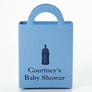 New Baby Personalized Mini Tote Favor Boxes - Round