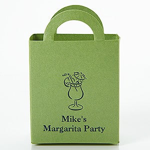 Party Time Personalized Mini Tote Favor Boxes - Round