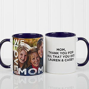 Personalized Photo Coffee Mugs for Her - Blue - Loving Them