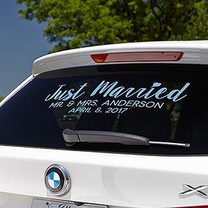 Just Married Personalized Window Decal