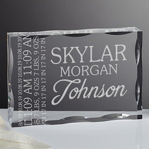 Personalized Baby Birth Details Engraved Keepsake