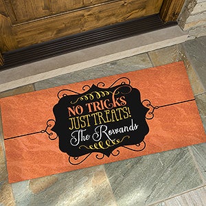 No Tricks, Just Treats Personalized Oversized Doormat- 24x48