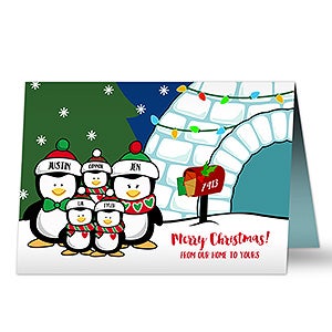 Penguin Family Personalized Christmas Cards