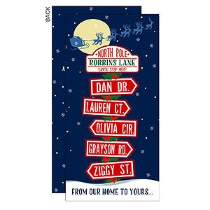 North Pole Family Sign Personalized Postcards