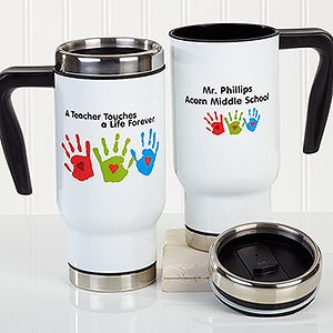 Touches A Life Teacher Personalized Travel Mug