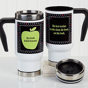 Teacher's Green Apple Personalized Commuter Travel Mug