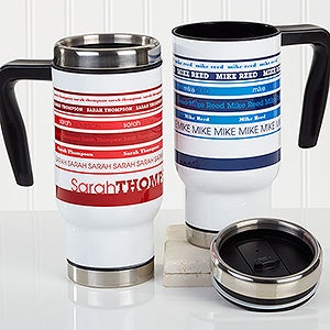 Signature Stripe Personalized Commuter Travel Mug