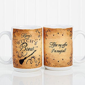 Witch's Brew Personalized Large Coffee Mug 15oz.- White