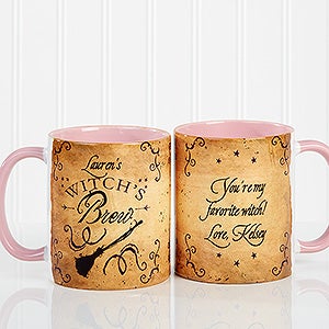 Witch's Brew Personalized Coffee Mug 11oz.- Pink