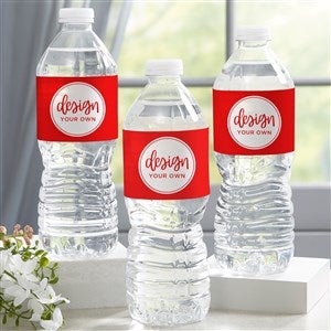 Design Your Own Personalized Water Bottle Labels - Set of 24 - Black