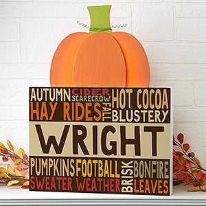 18 Tall -Fall Fun Personalized Pumpkin Tabletop Decor