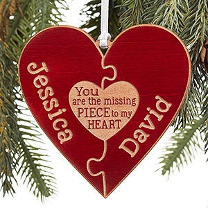 Perfect Match Personalized Red Wood Ornament