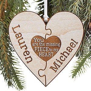 Perfect Match Personalized Whitewash Wood Ornament