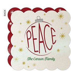 Ornamental Peace Personalized Pearlized Christmas Cards