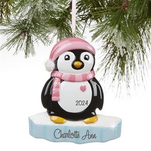 Personalized Girl Penguin Christmas Ornament