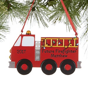 Future Firefighter© Personalized Firetruck Ornament