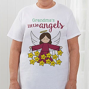 Her Angels Personalized Christmas T-Shirt For Her - Adult X-Large - Red