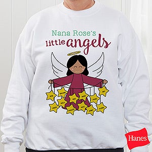 Her Lil' Angels Personalized White Sweatshirt