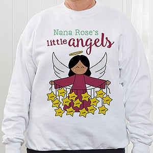 Her Angels Personalized Womans Christmas Sweatshirt - White - Adult Medium - White