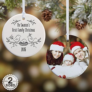 2-Sided Our 1st Family Christmas Personalized Ornament